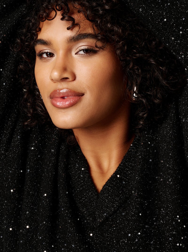 MS MODE Pull Robe en maille avec paillettes Noir - Kiabi