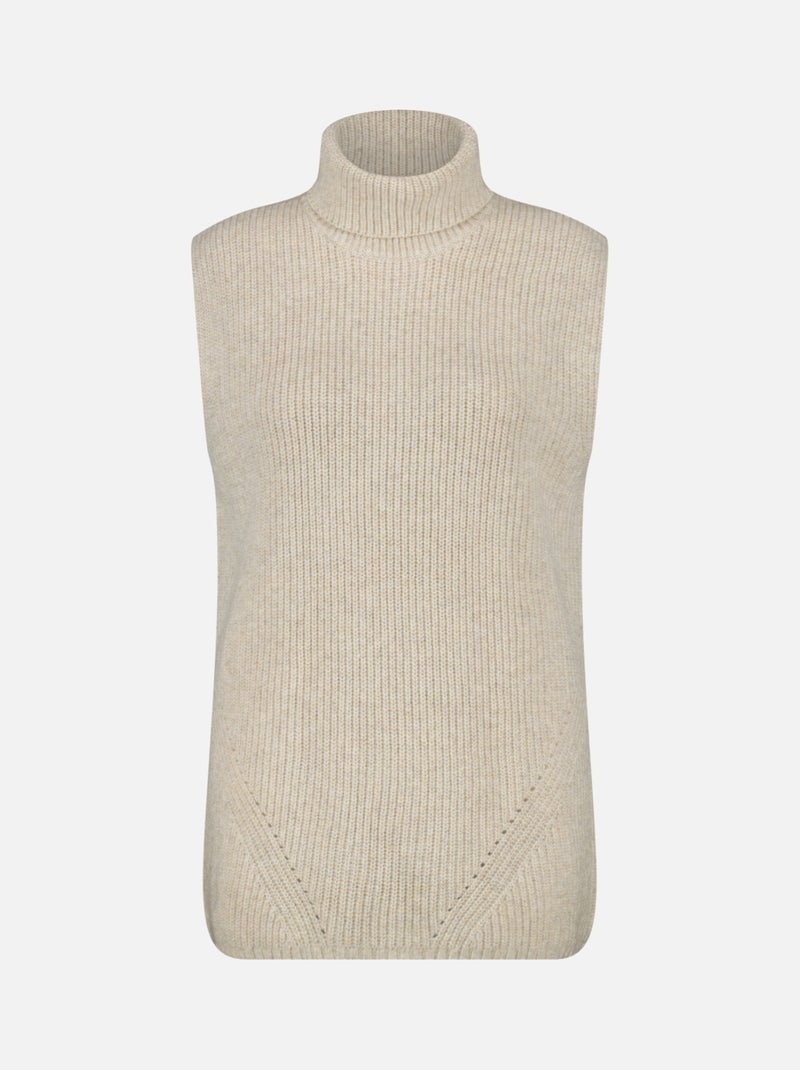 MS MODE Pull Spencer en maille avec col roulé Blanc cassé - Kiabi