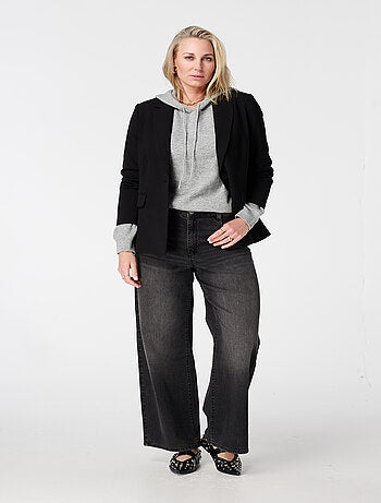 MS MODE Pull Sweat à capuche en maille