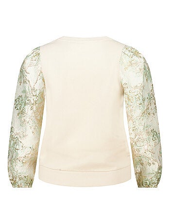 MS MODE Pull Sweat à manches jacquard