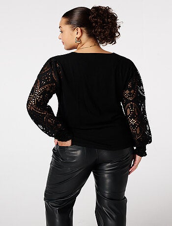 MS MODE Pull Top avec manches en dentelle