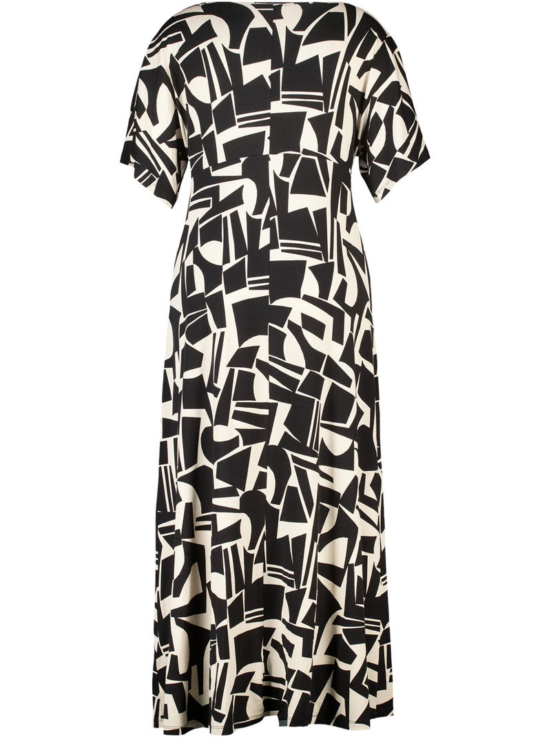 Ms mode robe imprimée Noir Blanc - Kiabi