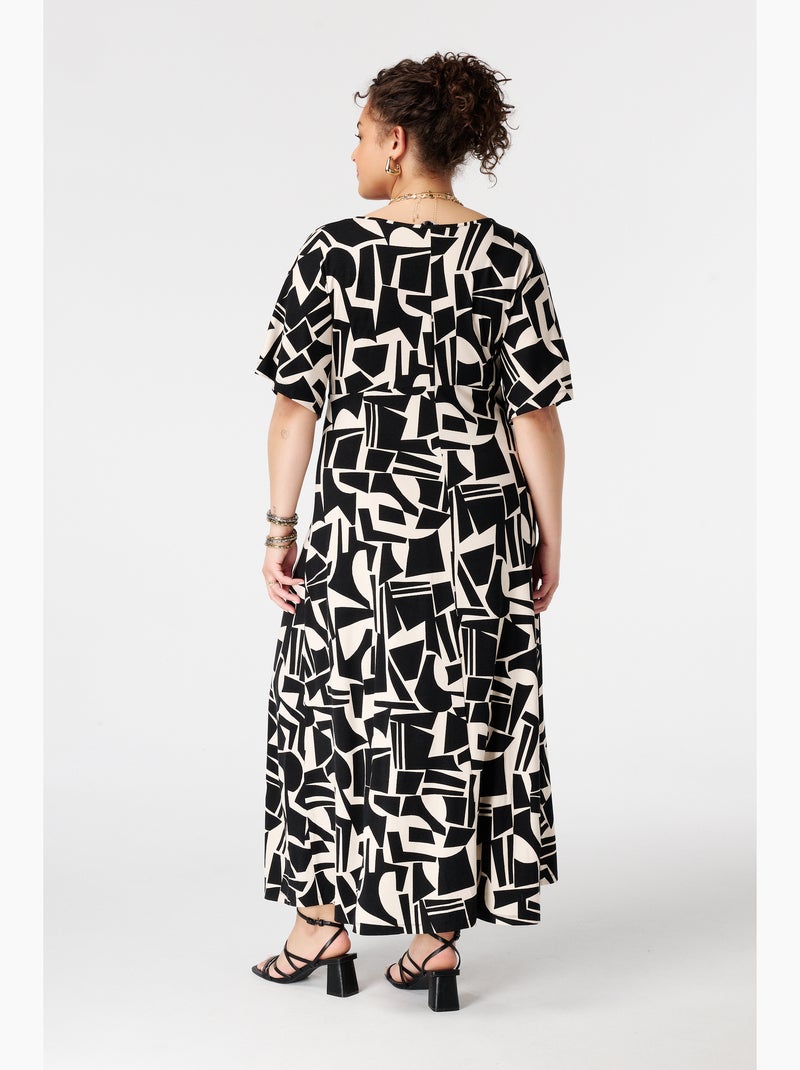 Ms mode robe imprimée Noir Blanc - Kiabi