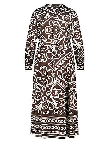 MS MODE Robe Robe à imprimé cachemire avec ceinture