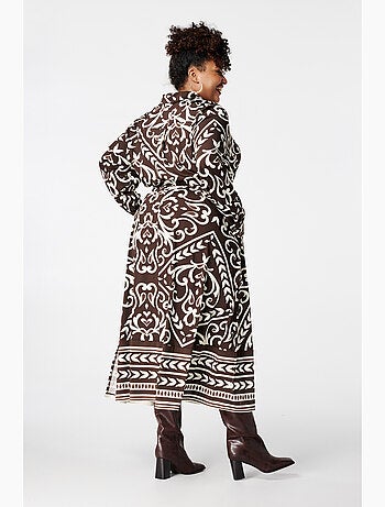 MS MODE Robe Robe à imprimé cachemire avec ceinture