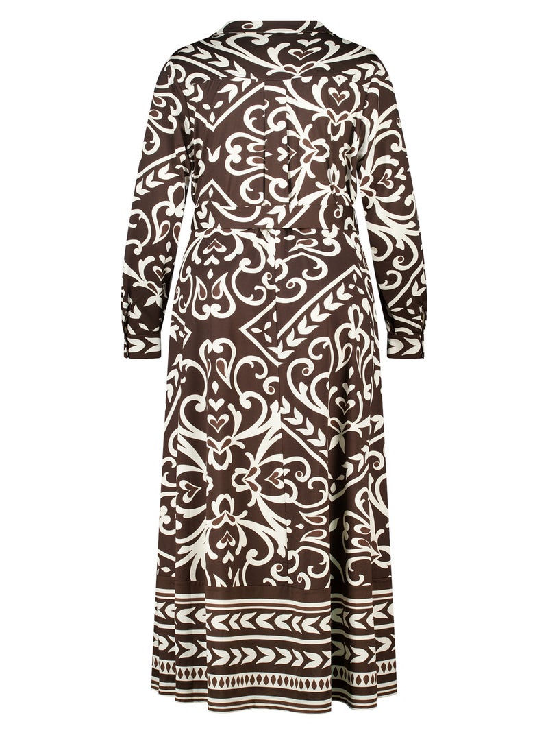 MS MODE Robe Robe à imprimé cachemire avec ceinture Marron caramel - Kiabi