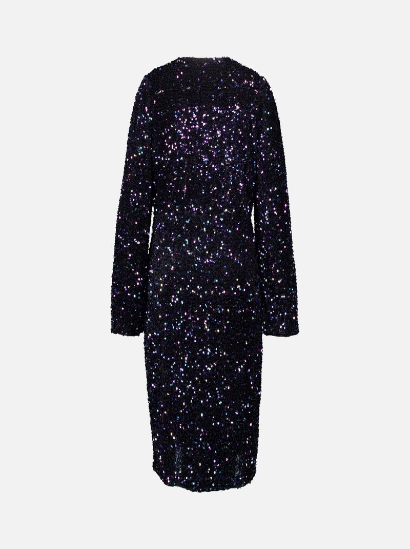 MS MODE Robe Robe à paillettes Violet figue - Kiabi