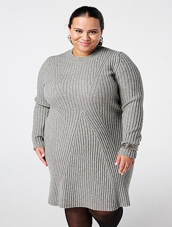 MS MODE Robe Robe ajustée et évasée en maille