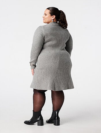 MS MODE Robe Robe ajustée et évasée en maille