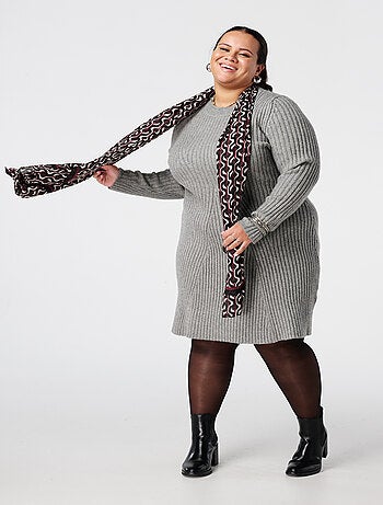 MS MODE Robe Robe ajustée et évasée en maille