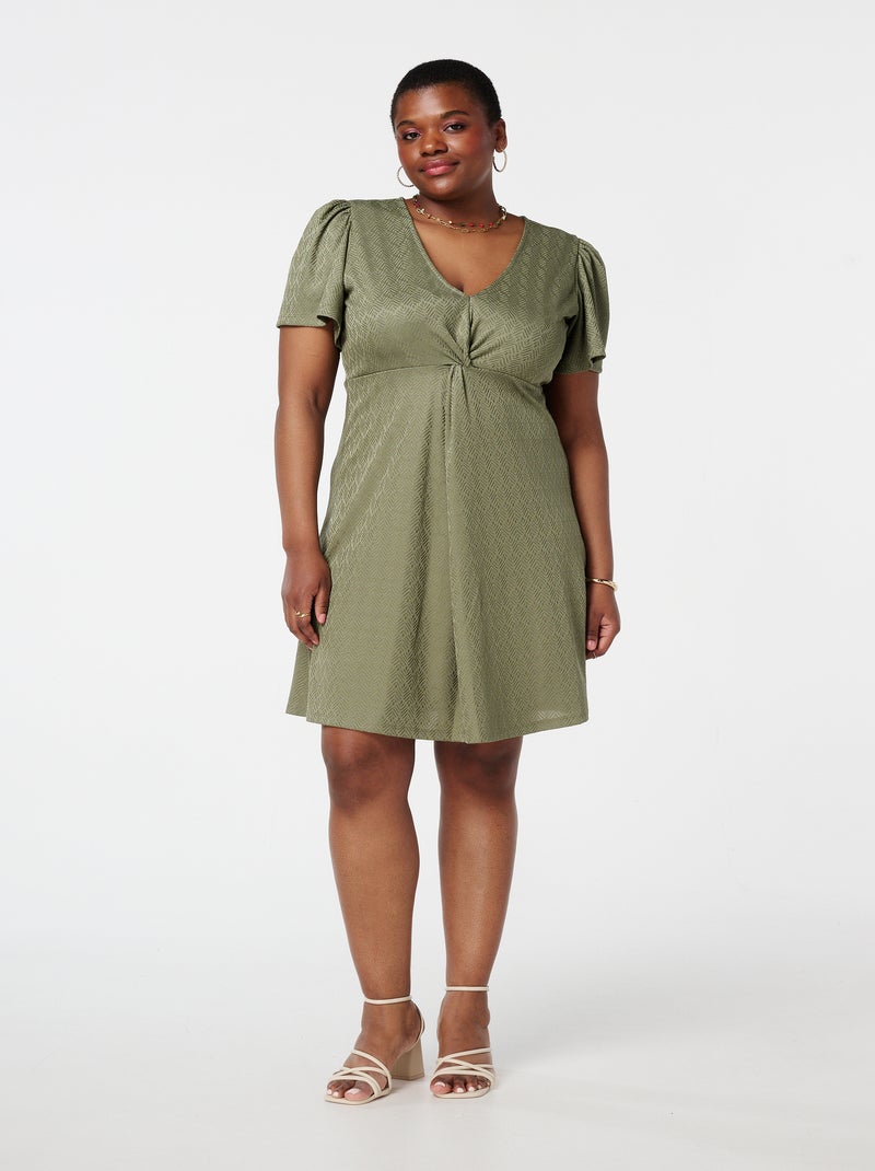 MS MODE Robe Robe avec bouton fantaisie Latte - Kiabi