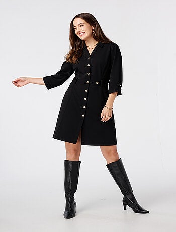 MS MODE Robe Robe avec boutons décoratifs