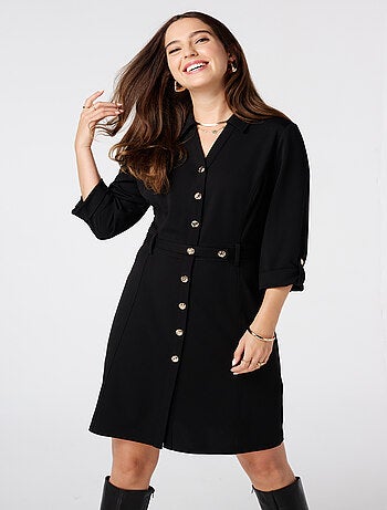 MS MODE Robe Robe avec boutons décoratifs
