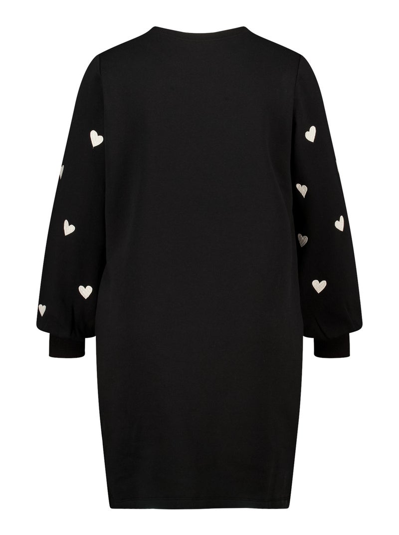 MS MODE Robe Robe avec cœurs fantaisie Noir - Kiabi