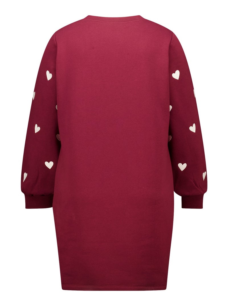 MS MODE Robe Robe avec cœurs fantaisie Rouge foncé - Kiabi