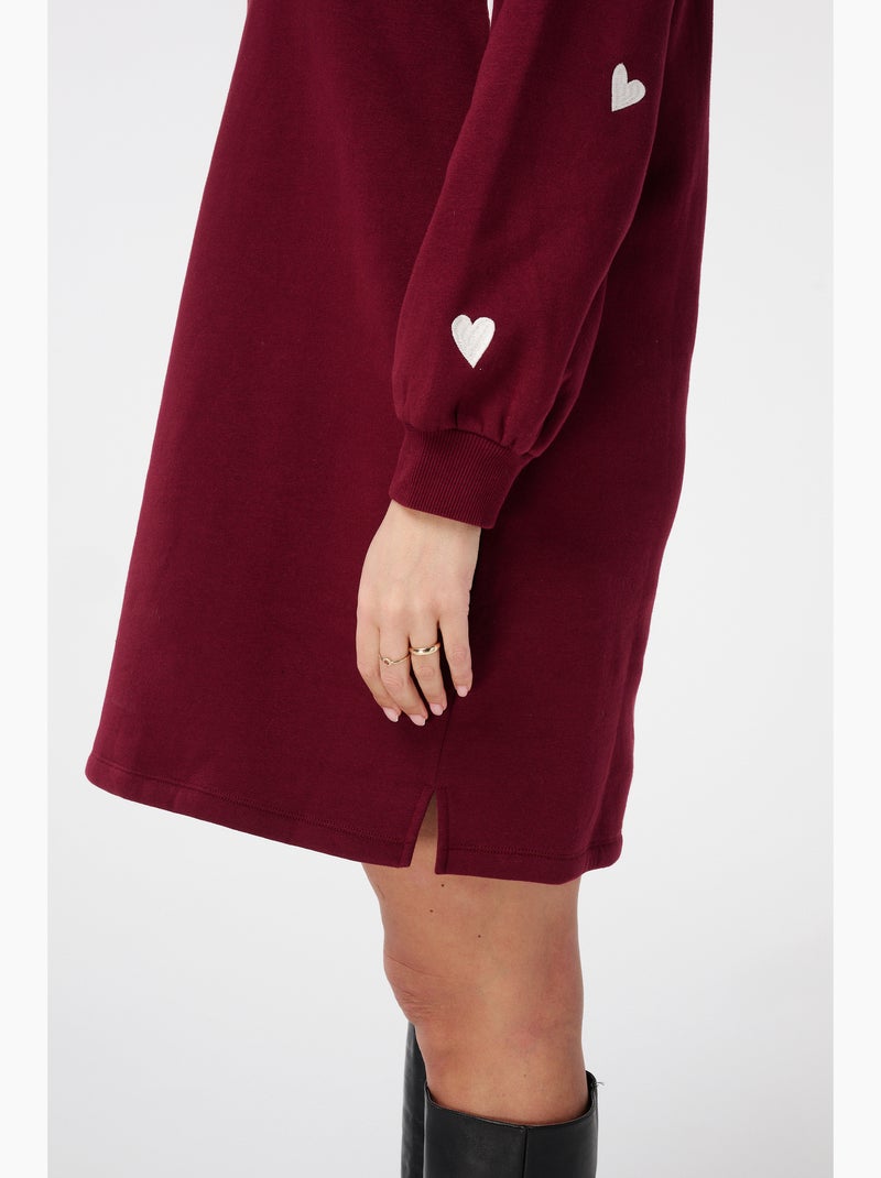 MS MODE Robe Robe avec cœurs fantaisie Rouge foncé - Kiabi