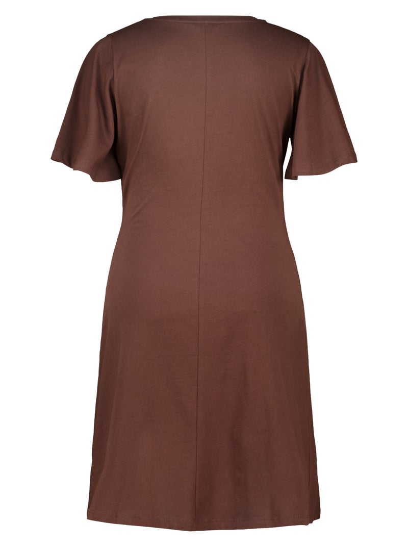 MS MODE Robe Robe avec détail torsadé Marron foncé - Kiabi