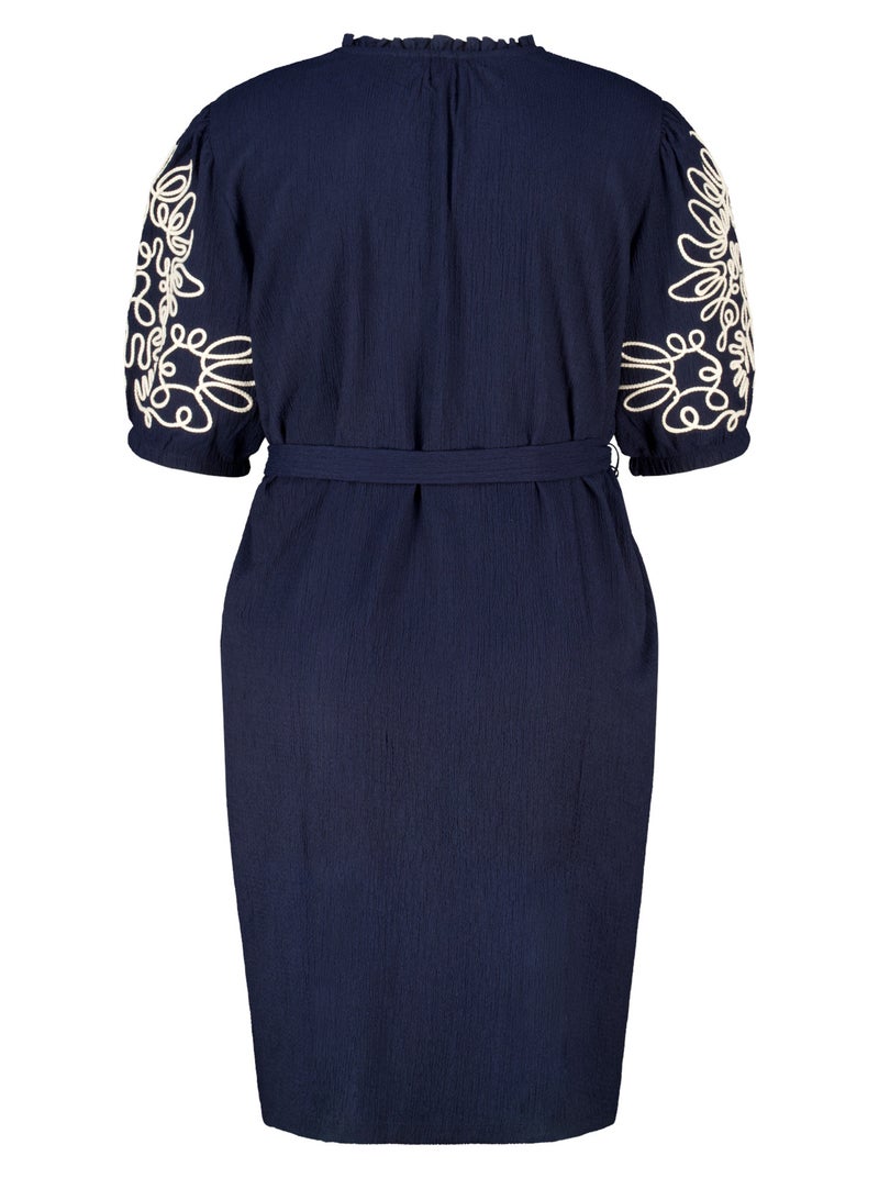MS MODE Robe Robe avec détails sur les manches Bleu Noir - Kiabi