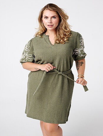 MS MODE Robe Robe avec détails sur les manches