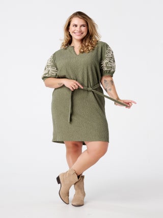 MS MODE Robe Robe avec détails sur les manches