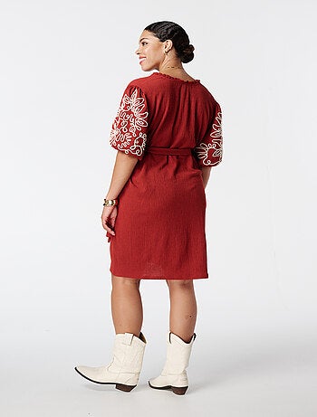 MS MODE Robe Robe avec détails sur les manches