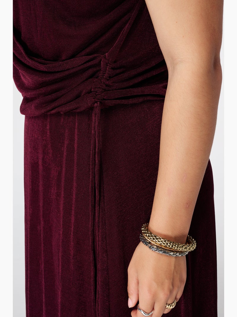 MS MODE Robe Robe avec effet cache cœur Bordeaux - Kiabi