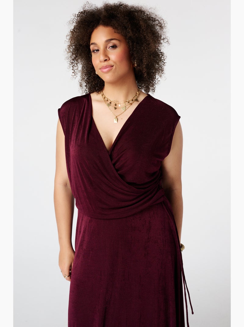 MS MODE Robe Robe avec effet cache cœur Bordeaux - Kiabi