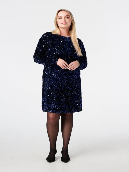 MS MODE Robe Robe avec sequins et nœud au dos - Kiabi