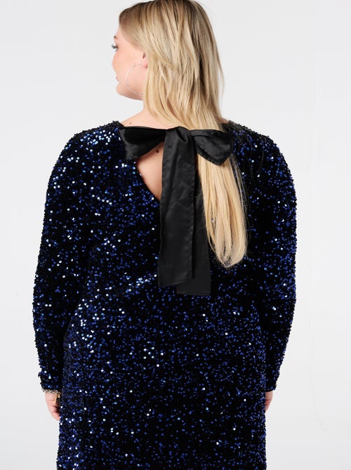 MS MODE Robe Robe avec sequins et nœud au dos - Kiabi