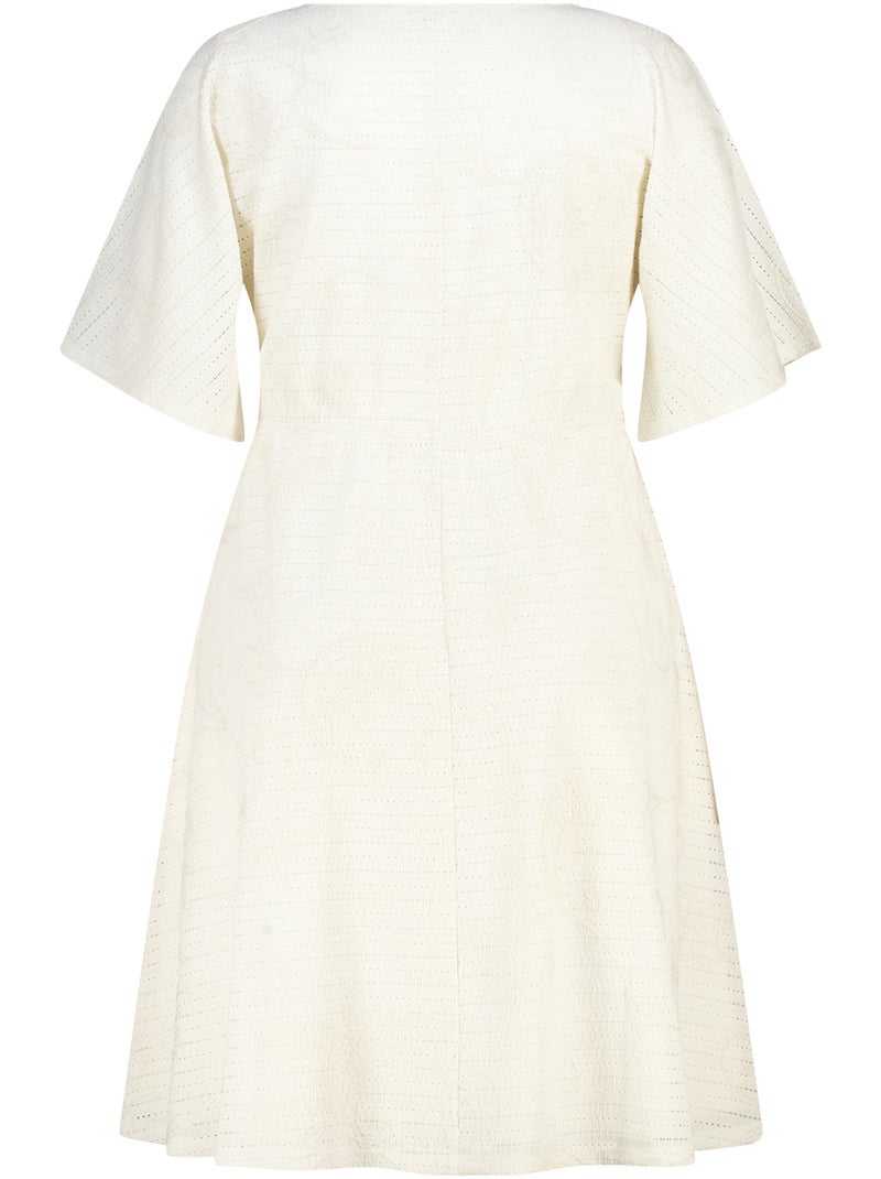 MS MODE Robe Robe courte à manches papillon Blanc - Kiabi