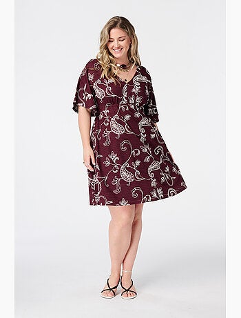 MS MODE Robe Robe courte à manches papillon