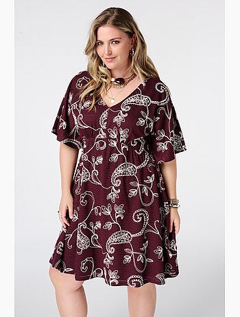 MS MODE Robe Robe courte à manches papillon