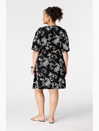 MS MODE Robe Robe courte à manches papillon