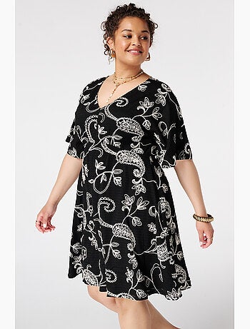 MS MODE Robe Robe courte à manches papillon