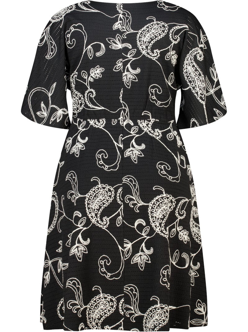 MS MODE Robe Robe courte à manches papillon Noir - Kiabi