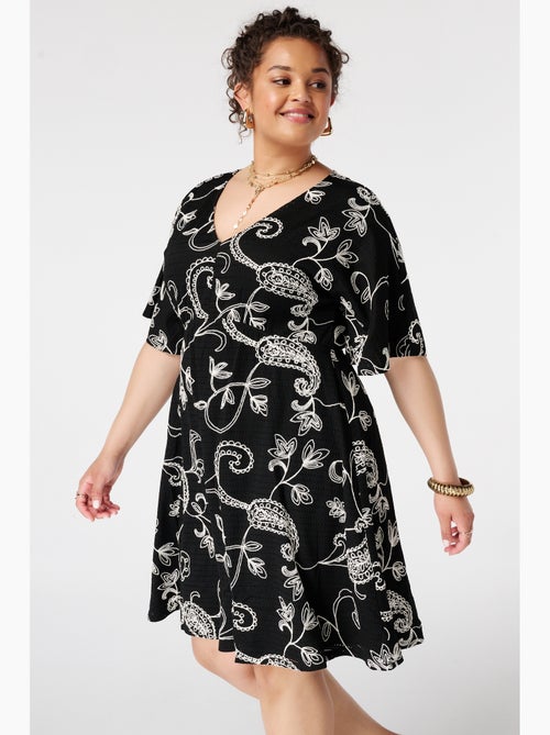 MS MODE Robe Robe courte à manches papillon - Kiabi MS MODE Robe Robe courte à manches papillon - Kiabi