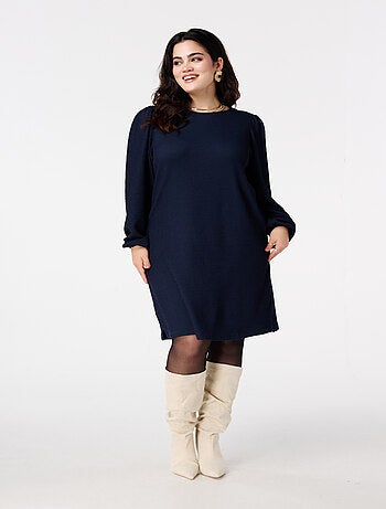 MS MODE Robe Robe droite à manches bouffantes