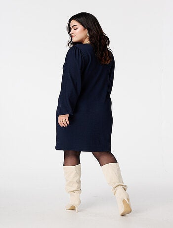 MS MODE Robe Robe droite à manches bouffantes