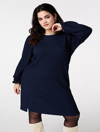 MS MODE Robe Robe droite à manches bouffantes