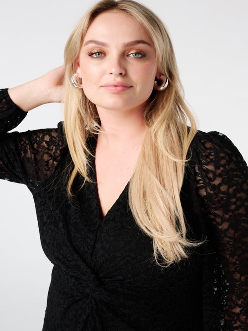 MS MODE Robe Robe en dentelle avec détail boutonné - Kiabi