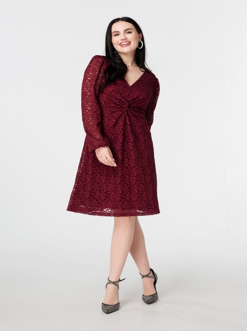 MS MODE Robe Robe en dentelle avec détail boutonné - Kiabi