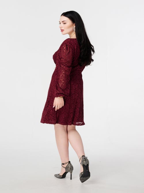 MS MODE Robe Robe en dentelle avec détail boutonné - Kiabi