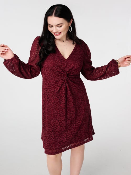 MS MODE Robe Robe en dentelle avec détail boutonné - Kiabi