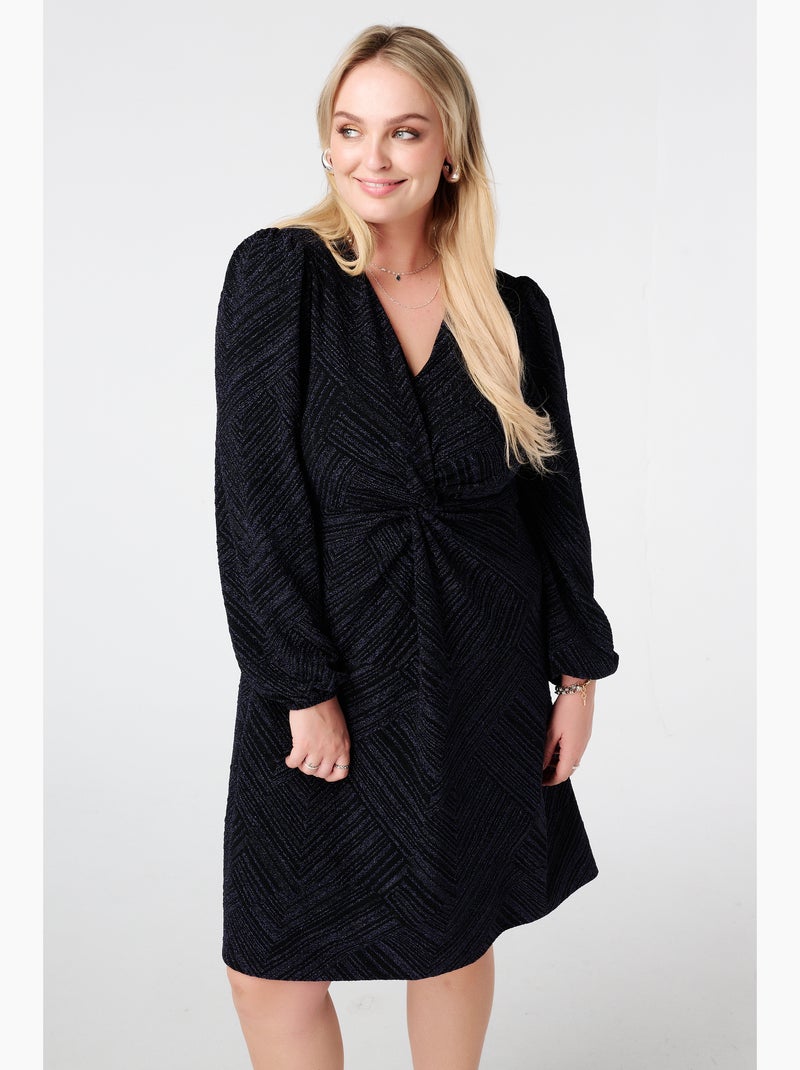 Robe droite avec dentelle pour femme écru Bolf VE45 ÉCRU