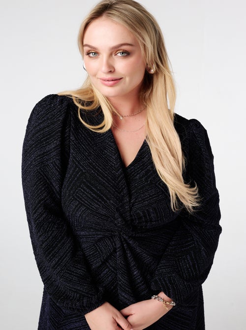 MS MODE Robe Robe en lurex avec détail bouton - Kiabi