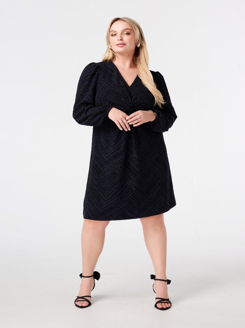 MS MODE Robe Robe en lurex avec détail bouton - Kiabi
