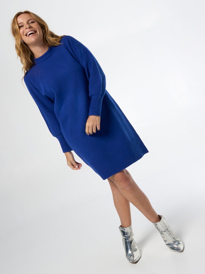 MS MODE Robe Robe en maille Bleu cobalt - Kiabi