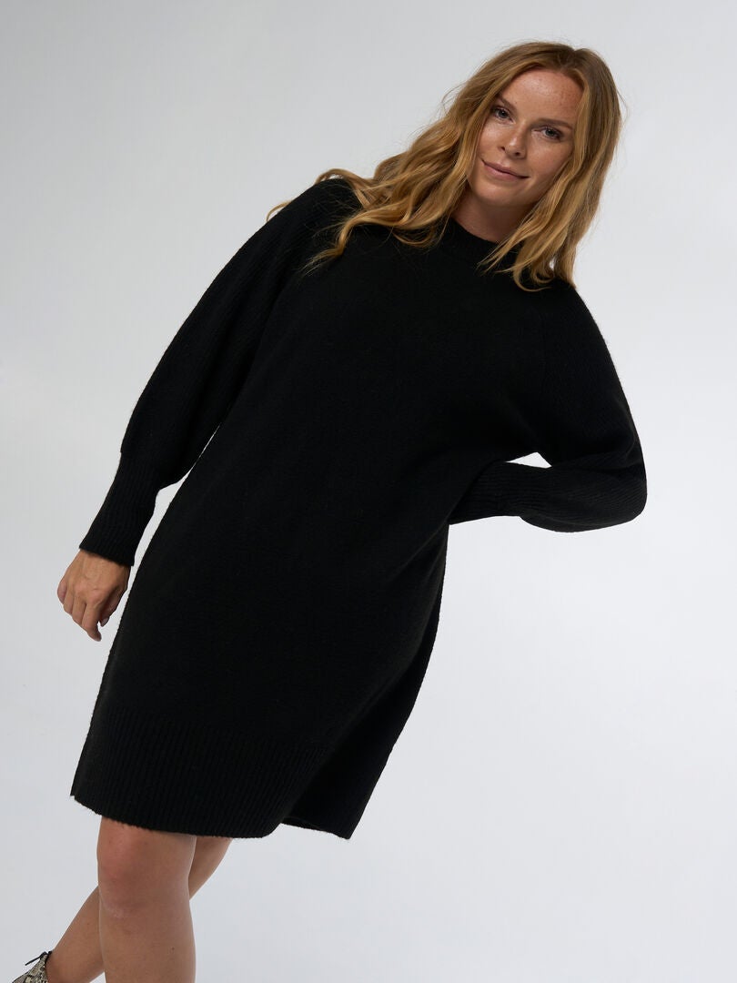 MS MODE Robe Robe en maille Noir - Kiabi