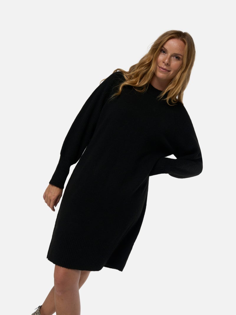 MS MODE Robe Robe en maille Noir - Kiabi