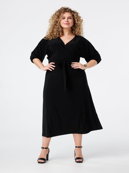 MS MODE Robe Robe longue avec coupe portefeuille - Kiabi